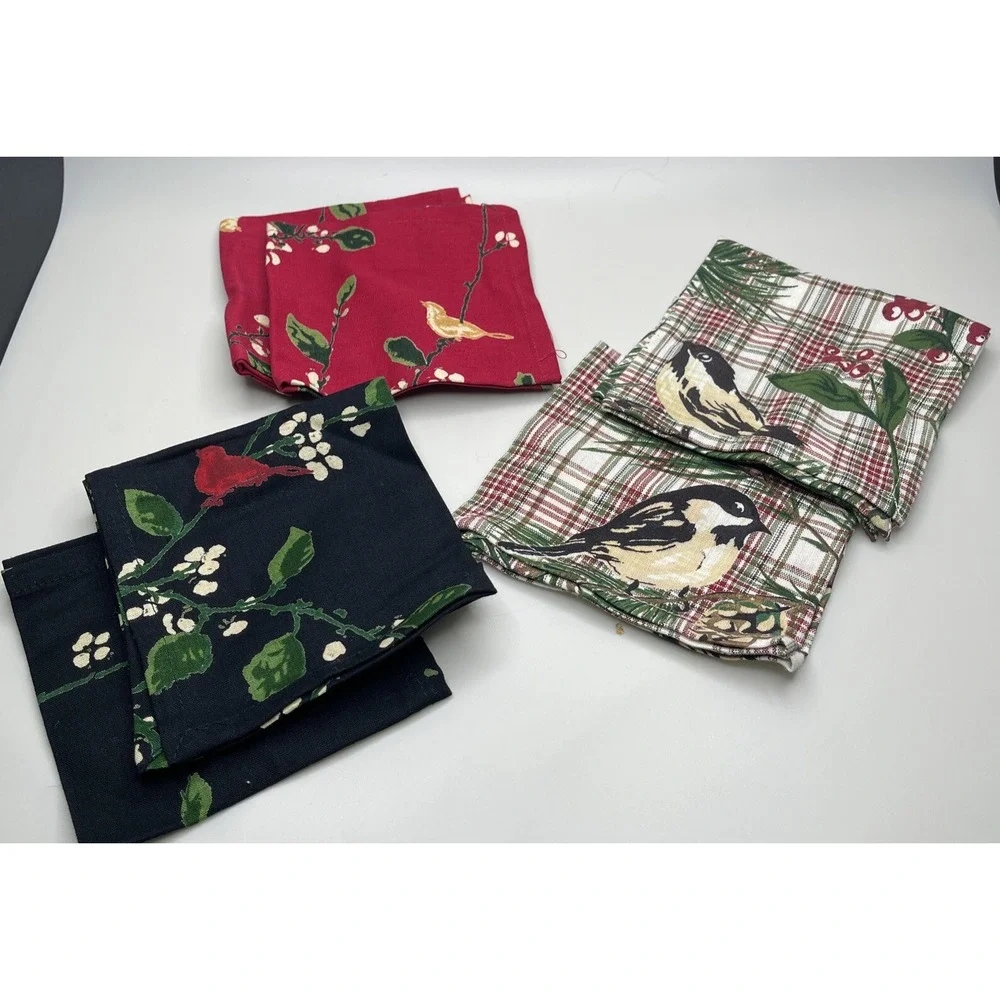 April Cornell Christmas Napkins Cocktail Dinner 10